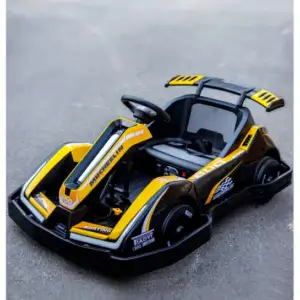 Elektriline sõiduauto lastele vanuses 3-11 aastat, Racing Kart, 90W, 12V-7Ah, pult kaasas, kollane