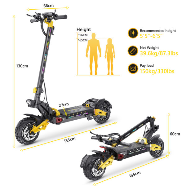 iENYRID ES60 Off-Road Elektritõukeratas – 2400W Kaksikmootor, 52V / 23Ah, 70 km iENYRID Elektritõukerattad, elektrilised jalgrattad ja laste elektriautod 11