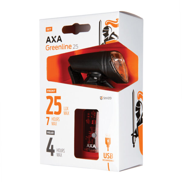 Tuledekomplekt AXA GREENLINE25/SET/25LUX-1LED/USB/ON-OFF/CB Jalgrattatuled Elektritõukerattad, elektrilised jalgrattad ja laste elektriautod 8