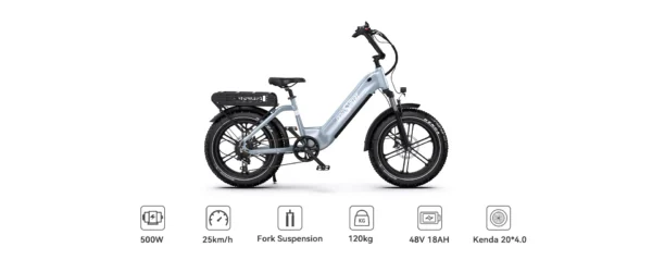 OneSport OT08 Fat Tire Elektrijalgratas 500W, 90 km, hall Elektrirattad Elektritõukerattad, elektrilised jalgrattad ja laste elektriautod 14