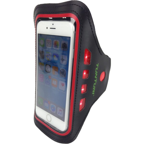 Telefonihoidja käe ümber TUNTURI LED Telephone Sport Armband, punane Mobiilitarvikud Elektritõukerattad, elektrilised jalgrattad ja laste elektriautod 1