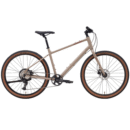 Kona Dew 2025 jalgratas Toffee Brown, millel on mustad veljed ja pruunid rehvid.