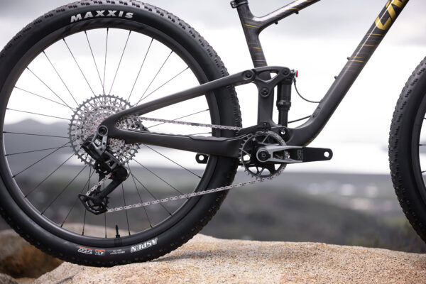 Maastikuratas Liv PiqueAdv291 2024 Raw Carbon, musta raamiga ja Maxxis rehvidega.